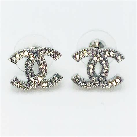 vintage chanel earrings silver|original chanel earrings.